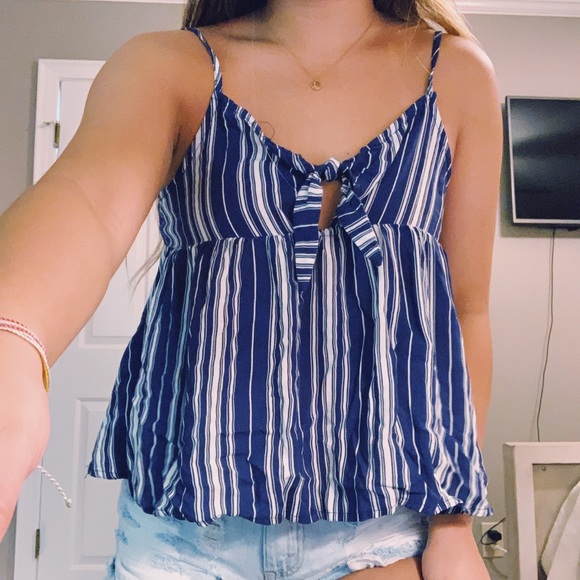 Tops - pin striped tunic tank